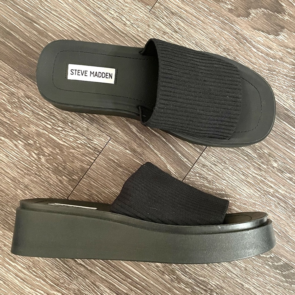 Steve Madden balance knit platform sandals